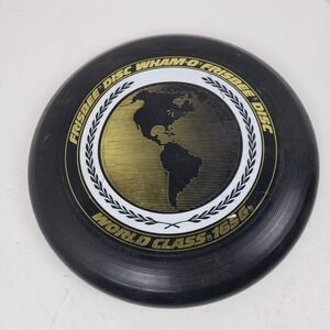 Wham-O World Class 165G Frisbee Disc Black Gold World Map Graphic Flying Disc